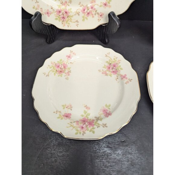 LIDO W.S. George White Made in The U.S.A. Peach Blossom Vintage Dishware 4 Piece - Picture 6 of 11